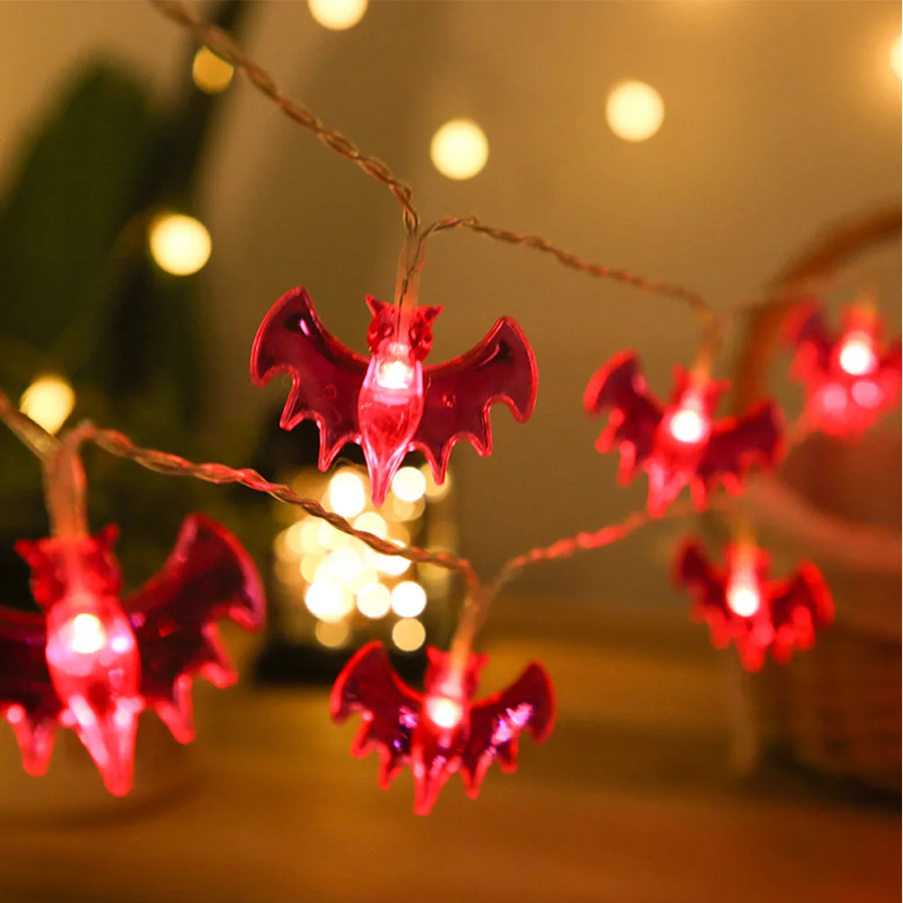 20/10leds abóbora morcego aranha led corda de luz 1.5/3m luzes da corda do dia das bruxas para a barra de natal festival festa ao ar livre deco