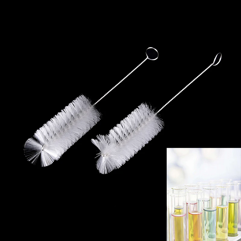 2Pcs Lab Kimia Botol Makan Jerami Tabung Botol Kaca Cleaning Brushes Cleaner Laboratory Supply