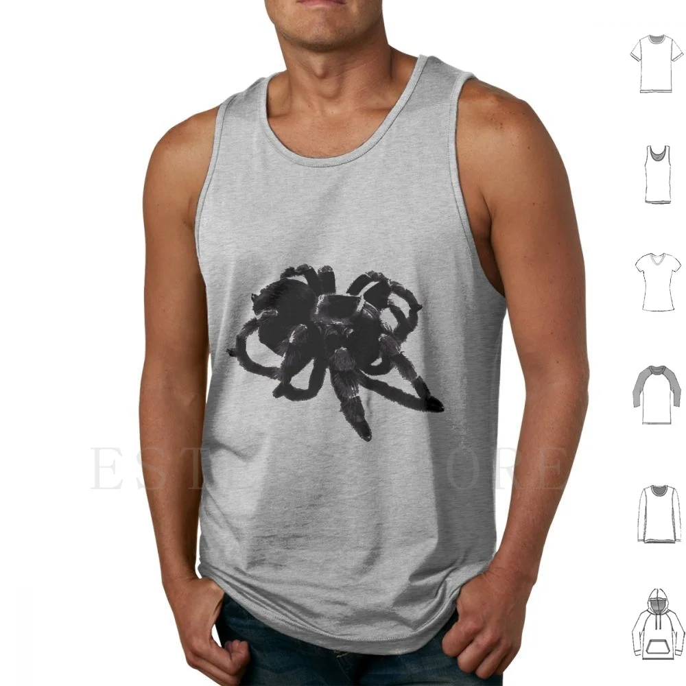 Realistic Tarantula Spider Tank Tops Vest Cotton Spider Gothic Gothic Tarantula Creepy Tarantula Goth Freaky Culture