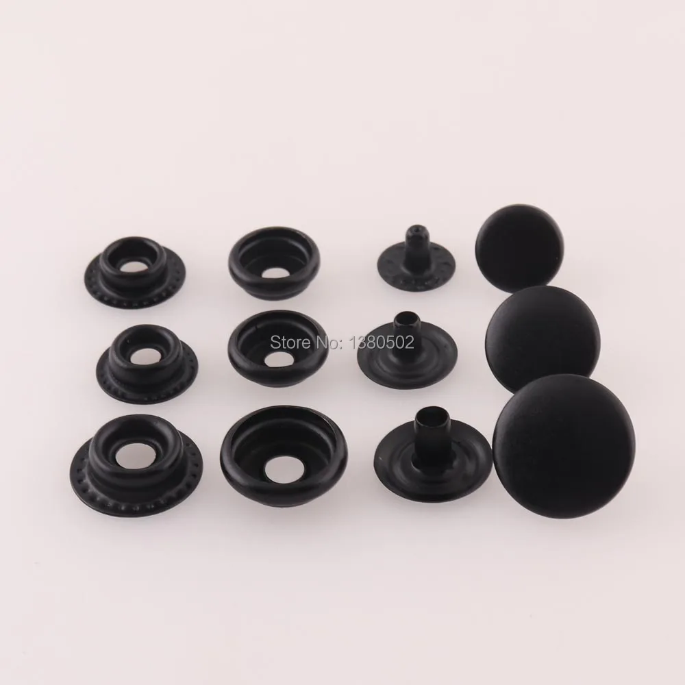 50Sets Metal Black Color 10/12/15mm Snap Button Stud Fasteners Press Sewing Leather Craft Bag Clothes accessories