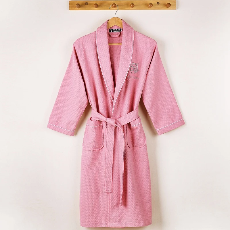 Summer Waffle Bathrobe Women 100% Cotton Suck Water Kimono Bath Robe Plus Size Sexy Peignoir Dressing Gown Bridesmaid Robes