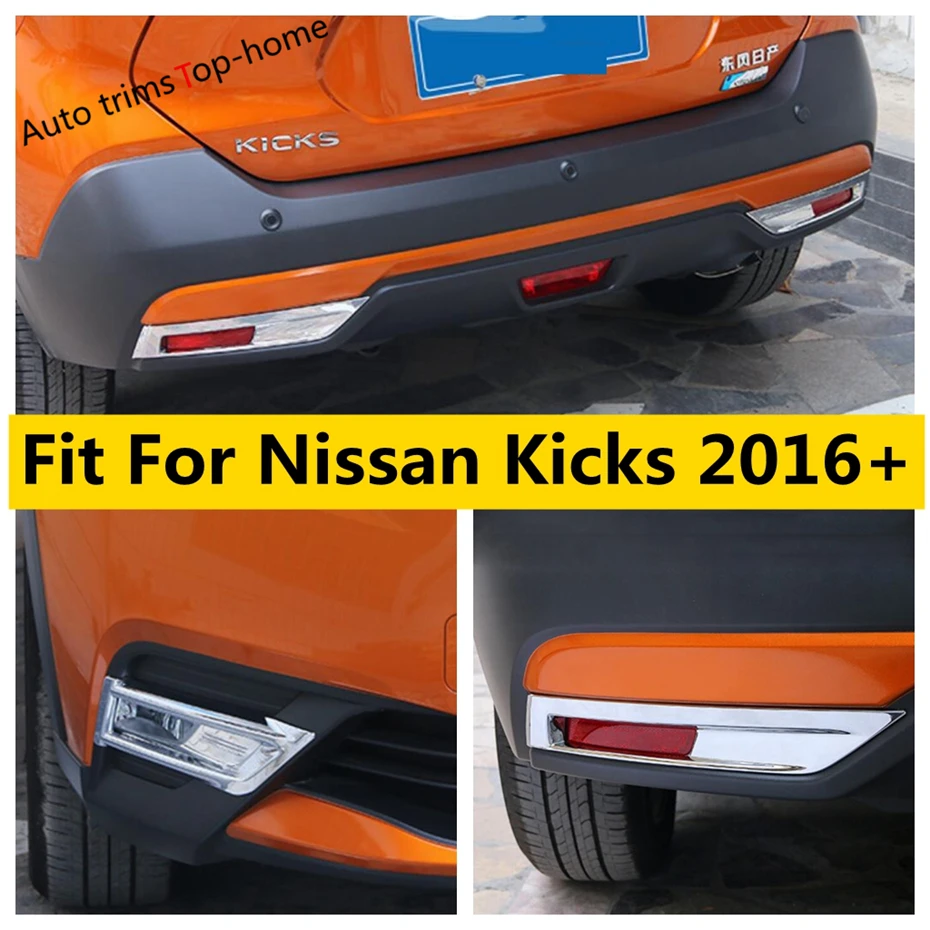 

Chrome Front / Rear Fog Lights Lamps Decor Frame Cover Trim Fit For Nissan Kicks 2016 - 2023 Exterior Car Accessories