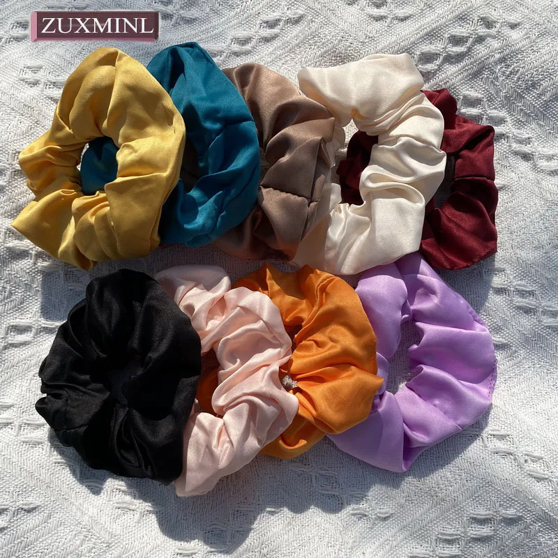 Korea new satin scrunchies for women High elastic silk hair band girls crunchy hair ties Soft satin rings chouchou accessoires