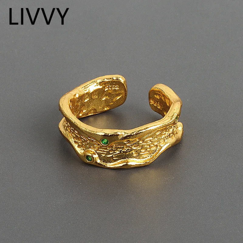 LIVVY Prevent Allergy Silver Color Wedding Rings New Creative Geometric Handmade Anillo Accessories Jewelry Gifts 2021 Tr