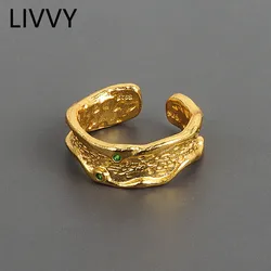 LIVVY Prevent Allergy Silver Color Wedding Rings New Creative Geometric Handmade Anillo Accessories Jewelry Gifts 2021 Tr
