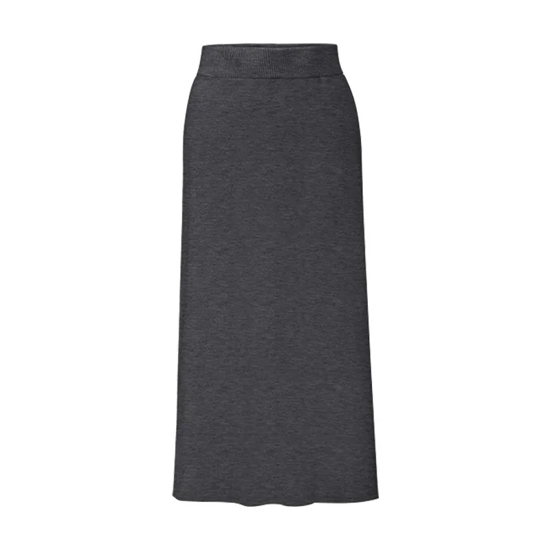 Fashion Autumn Winter Korean Knitted Women Skirts Large Size Elastic Waist Split A-line Skirts Female  Plus Size Skirts