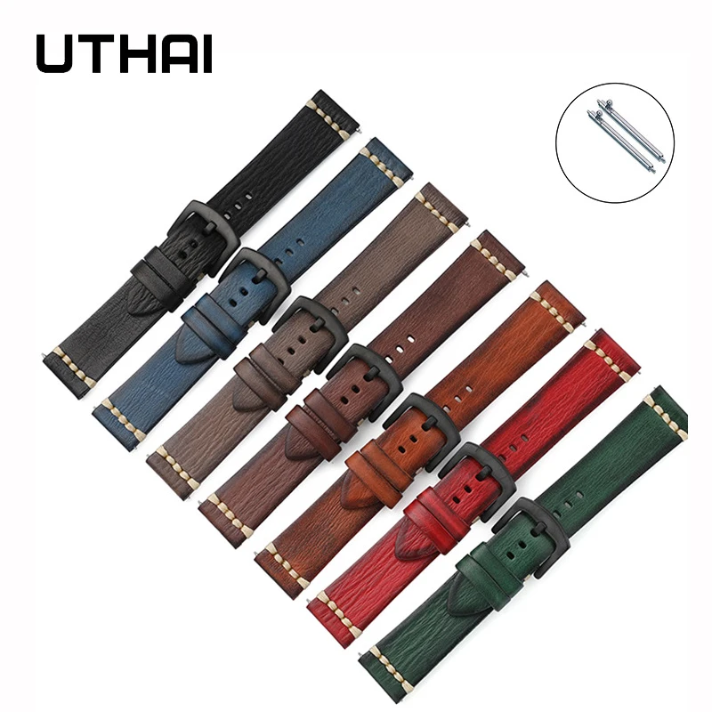 UTHAI G19  Leathe watch strap18mm 20mm22mm 24mm Strap Watch Accessories High Quality Strap For Samsung/Huawei Watchband