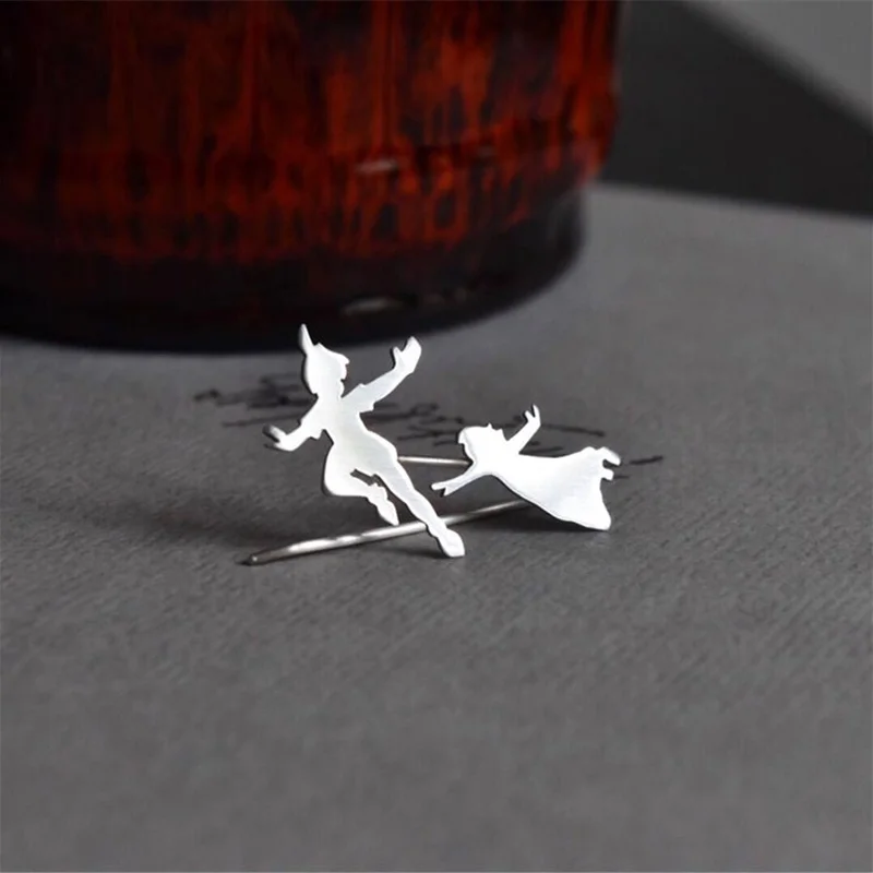 Fashion Fairy Tale Gold Color Silver Color Peter Pan Dangle Earrings Lord Elf Princess Drop Charm Lovely Earrings Jewelry Women