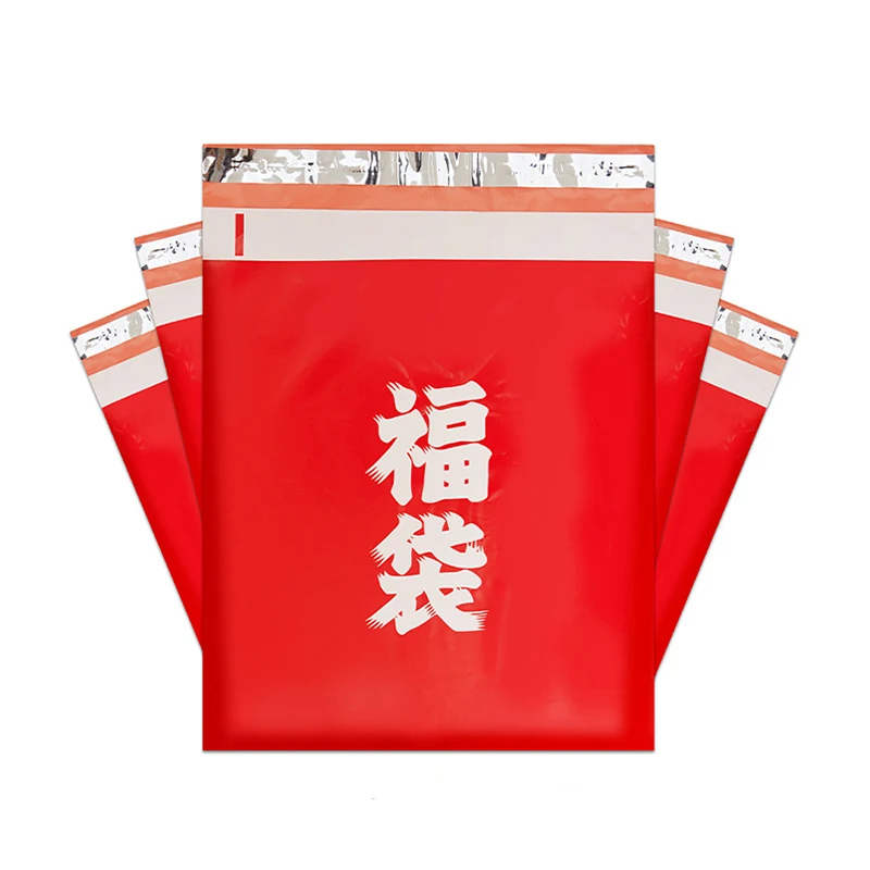 

100Pcs Chinese Lucky Bag Courier Bag Red Plastic Express Envelope Shipping Mailing Bags Self Sealing Adhesive Gift Pouches