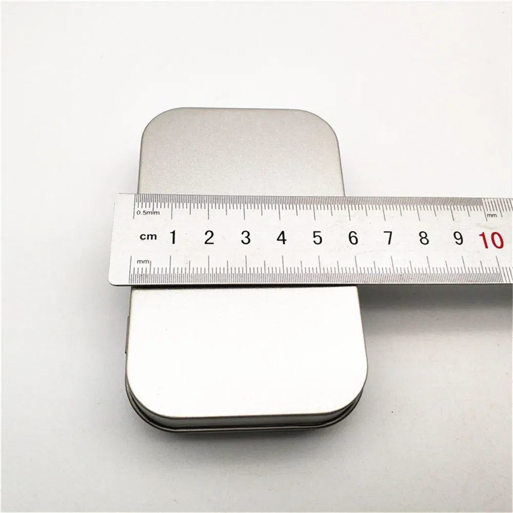 New Square Tin Storage Boxes Small Metal Storage Box Silver Jewelry Keys Coins Metal Box Tin Wedding Candy Storage Tin Can