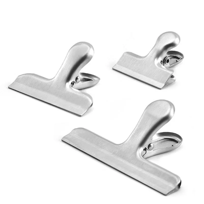 

Stainless Steel Bag Clips Large Bag Locker Metal Clamp Pins Office Paper Receipt Clip for Home and Office FD74382856