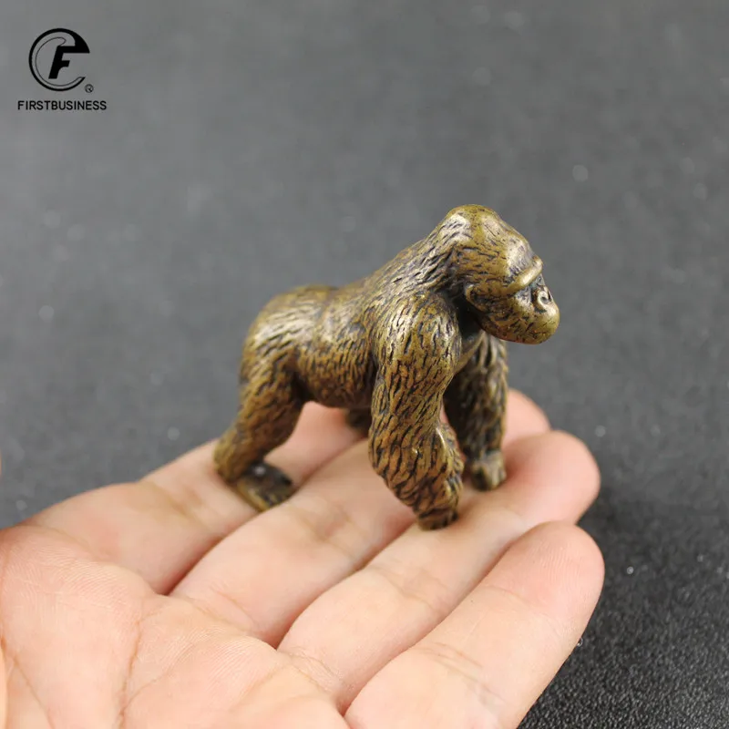 copper King Kong Gorilla Statue Small Tea Pet Ornaments Orangutan Sculptures Figurines Decorative Handicrafts christmas gifts