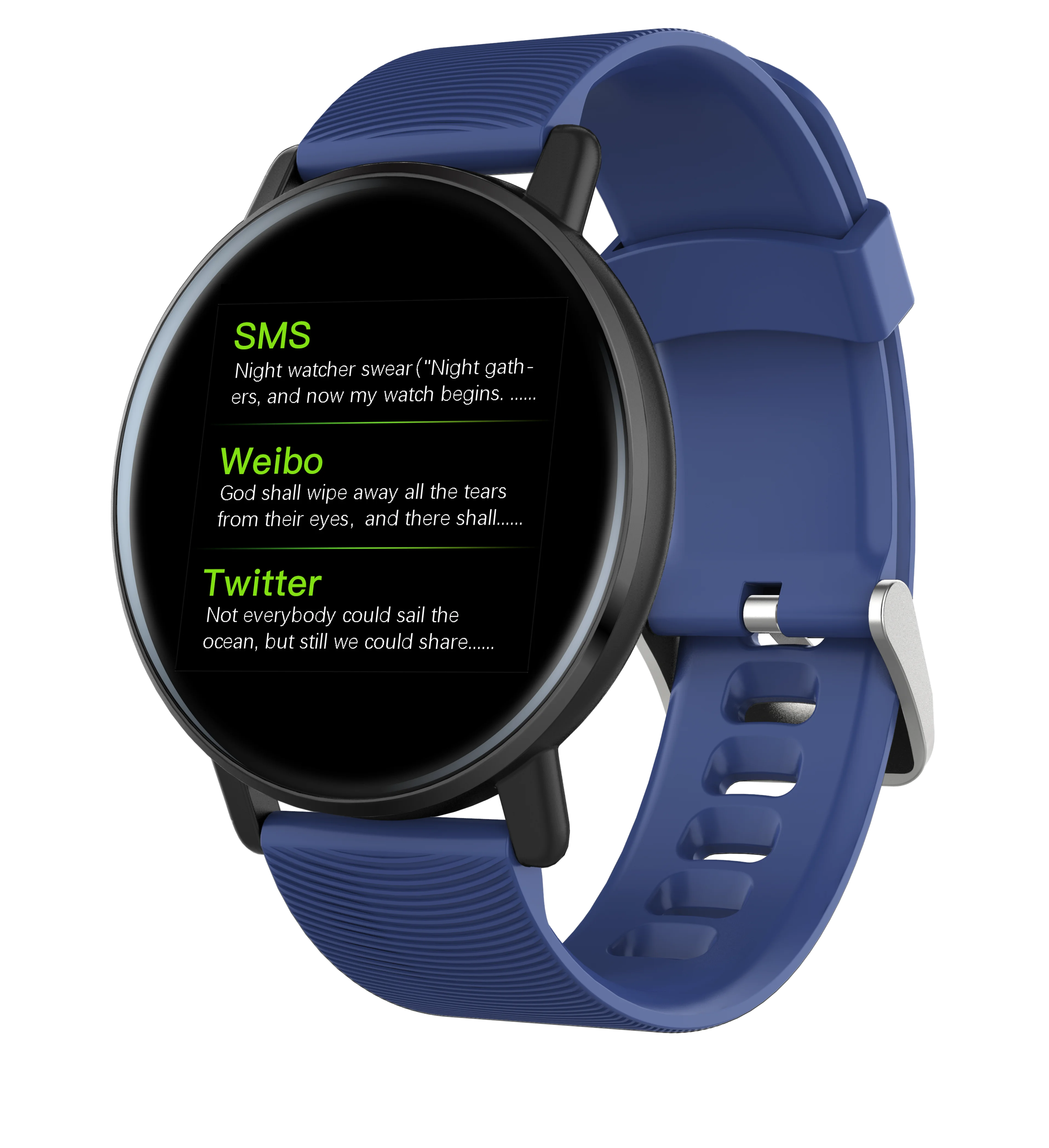 ساعة ذكية مستديرة تعمل باللمس كامل HD شاشة الرياضة المقتفي مراقبة ضغط الدم WhatsApp الفيسبوك رسالة تذكير Smartwatch H5