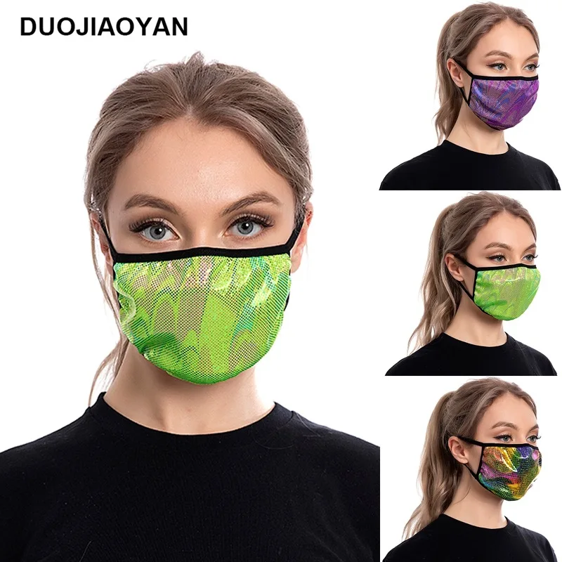 Sexy Woomen Laser pano Máscaras Máscara Anti-neblina Ouro Preto Algodão Moda Máscaras Partido Unisex Shinee Kpop Anti Poeira Máscara Facial