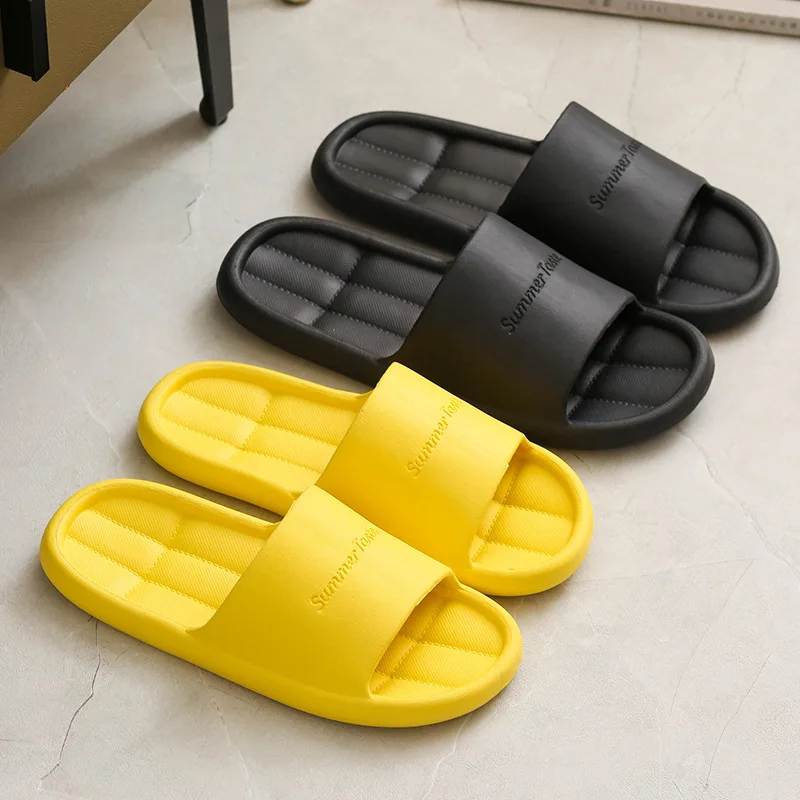 2024 Unisex Slippers Women Men Slides Couple Waterproof Sandals Bathroom Summer Beach Non-slip Indoor Home Soft Sole Loafer