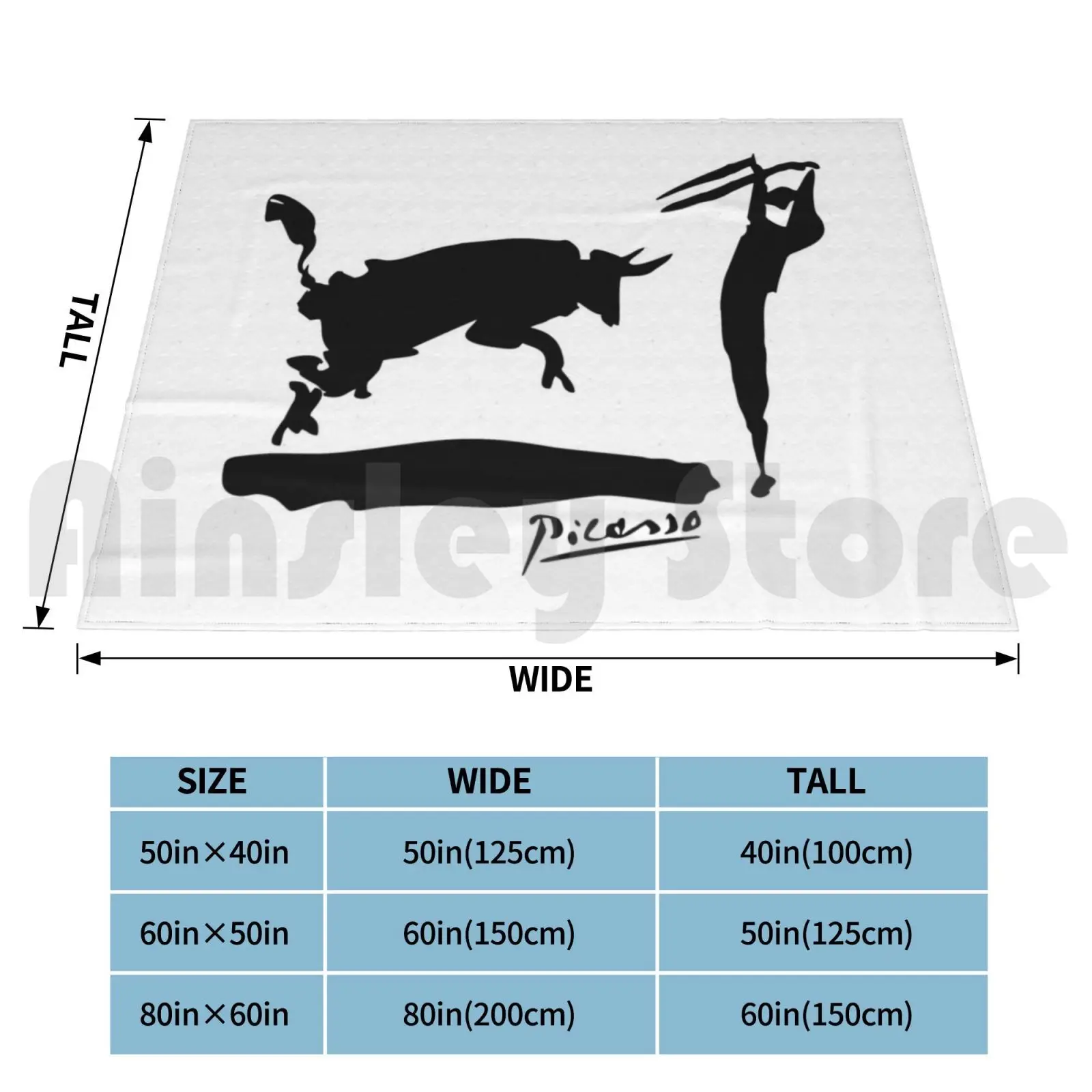 Picasso Bullfighting V2 Blanket Fashion Custom Picasso Pablo Escobar Bullfighting Bullfight Matador Torero Bull