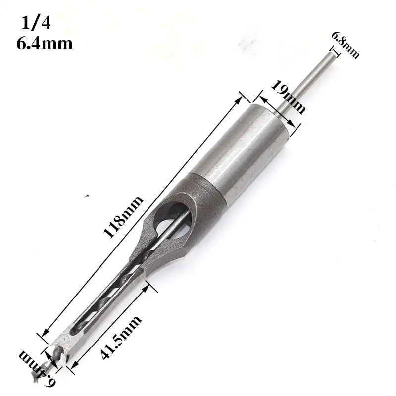ALLSOME HSS Square Hole Drill  Woodworking Drill Bits Auger Mortising Chisel Drill Set DIY Furniture Square Woodworking Tool
