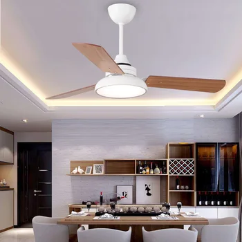 Ceiling Fans 220V Wooden Ceiling Fans With Lights 42 48 Inch Nordic Industrial Wind Blades Cooling Fans Remote Dimming Fan Lamp