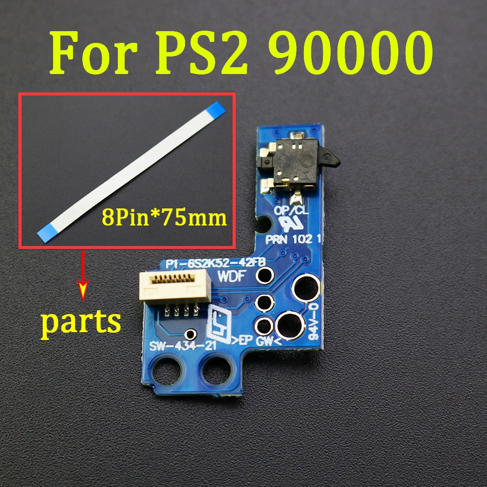 YUXI Power on off Reset Switch board with 8pin flex Ribbon Cable for Sony PS2 SCPH 90000 9XXXX 70000 75000 77000 repair parts