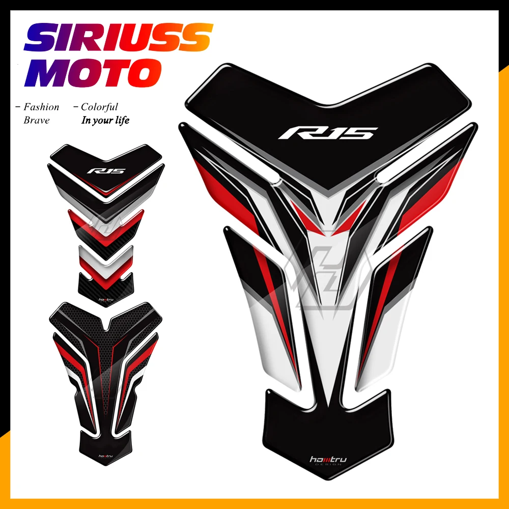 

3D Resin Motorcycle Tank Pad Protector Sticker Case for Yamaha YZF-R15 R15 Models