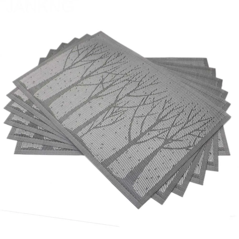 

6pcs Fashion Heat resistant PVC Dining Table Mat Tree Placemat Europe Style Kitchen Tableware Pad Coaster Coffee Tea Place Mat