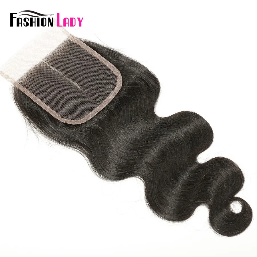 Human Hair Closure 4x4 Remy Brazilian Body Wave Closures Natural Hair Fashion Lady Middle Part Closure With Baby Hair