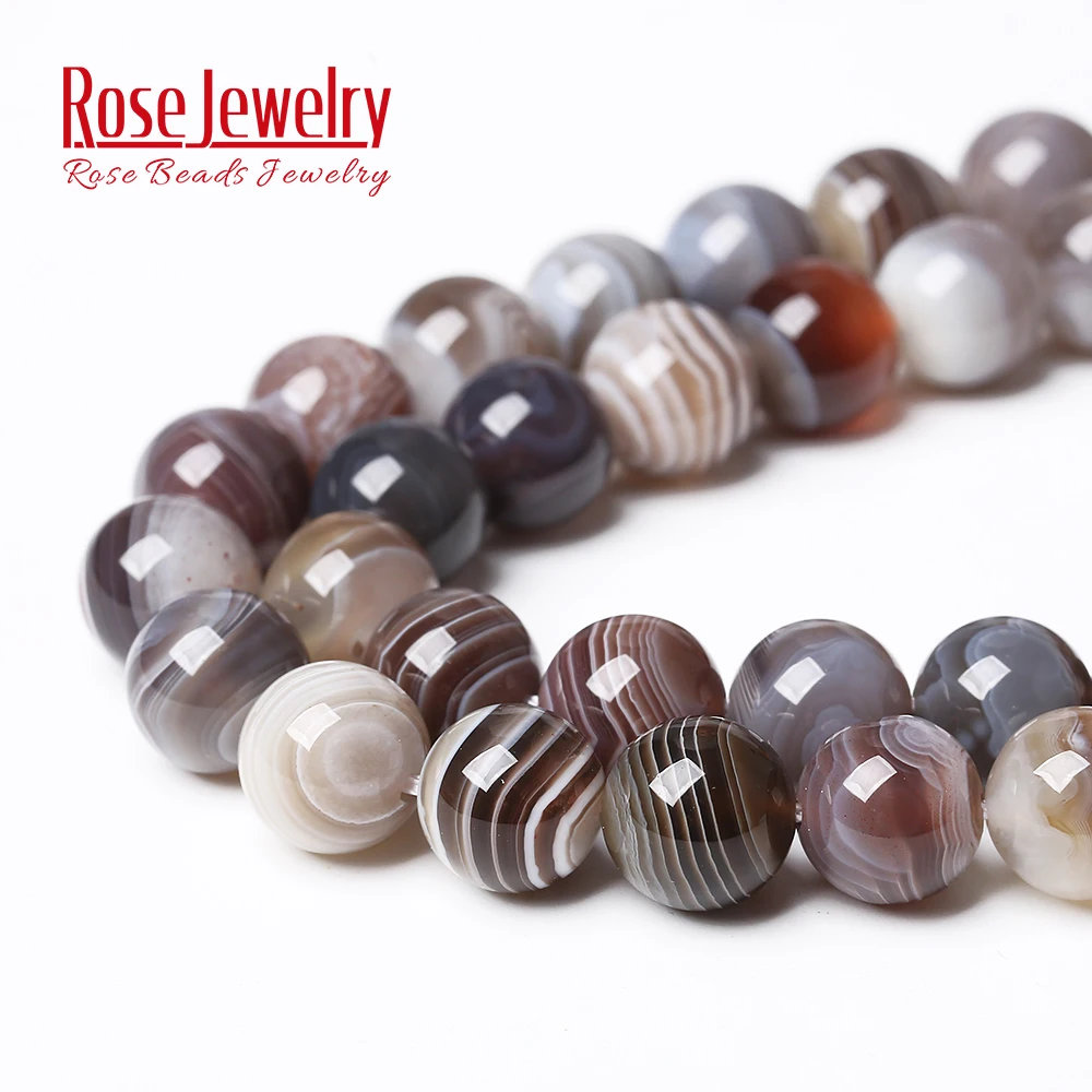 Natural Botswana Agates Sardonyx Round Loose Beads A+ Quality Grey Agates 15\