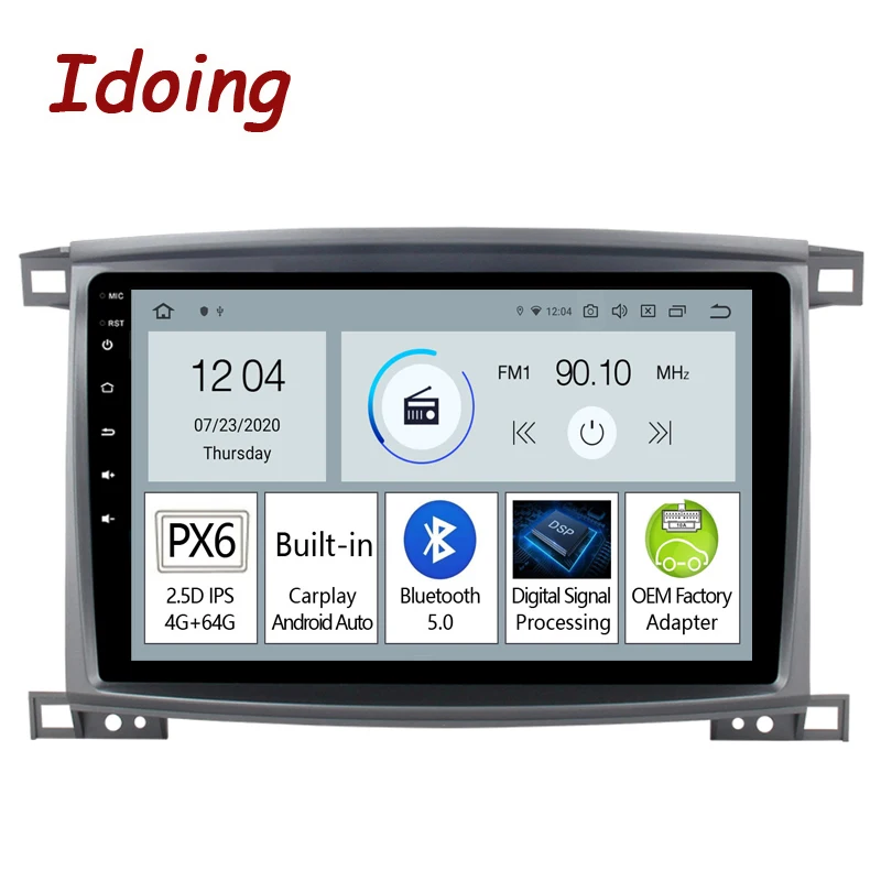 Idoing Car Android Radio Player For Toyota Land Cruiser LC 100 2002-2007 For Lexus LX470 J100 2 II 2002-2007 Head Unit No 2 Din