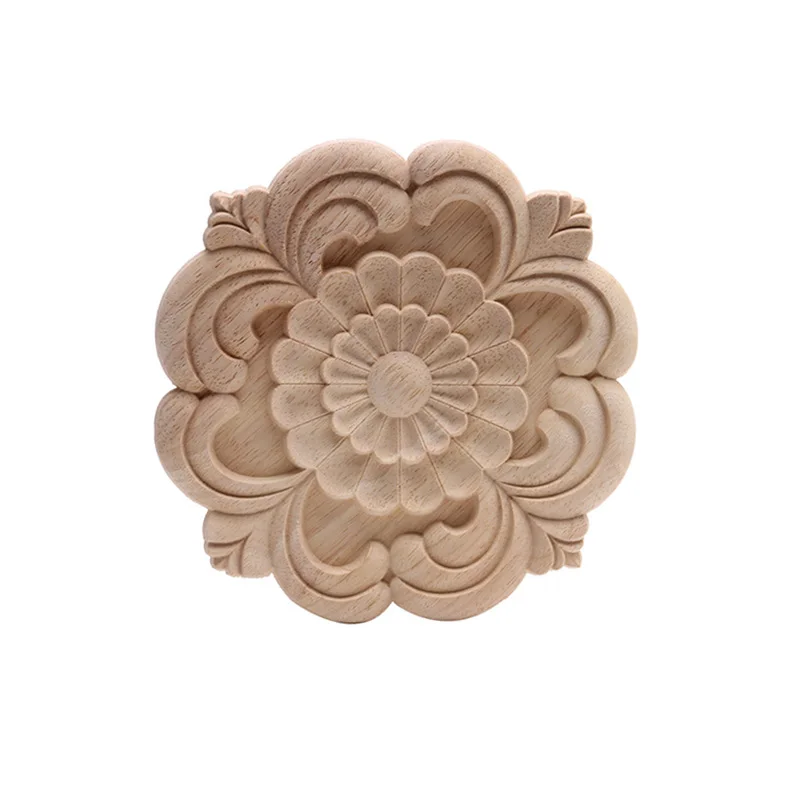 Wood Applique Onlay Wood Decal Wood Frame Wood Craft Rubber Wood Ornamental European Decoration Furniture Doors Walls Decoration
