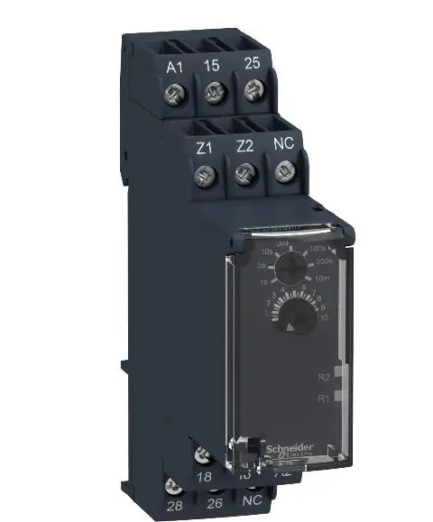 RE7MV11BU RE22R1AKMR Modular timing relay, 8 A, 0.05 s…300 h, 1 CO, asymmetrical on delay and off delay, 24...240 V AC/DC