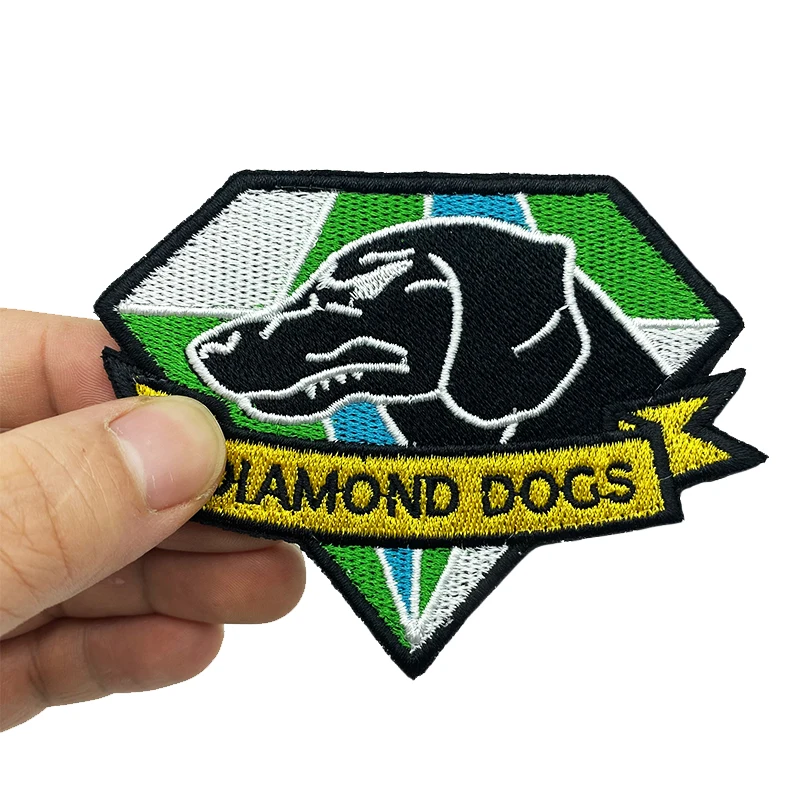 Diamond dogs Patches high quality Embroidered Military Tactics Badge Hook Loop Armband 3D Stick on Jacket Backpack