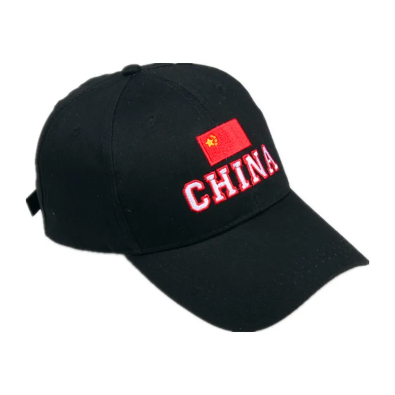 China Flag Embroidery Cotton Baseball Cap Adjustable Snapback Cap for Men and Women 326