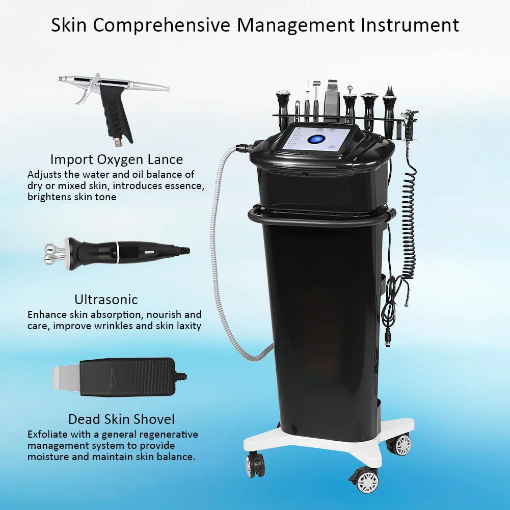 8 w 1 wielofunkcyjna skóra twarzy urządzenie do pielęgnacji ultradźwiękowy skruber ujędrnienie skóry zimny/gorący młotek O2 opryskiwacz skóra twarzy urządzenie do pielęgnacji