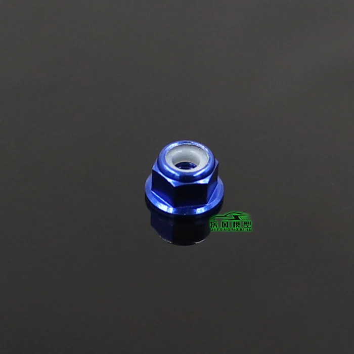16-Pack M4 Lock Nuts – Aluminum Alloy & Steel Flange Nylon Insert Nuts With Wrench, For 1/10 RC Cars