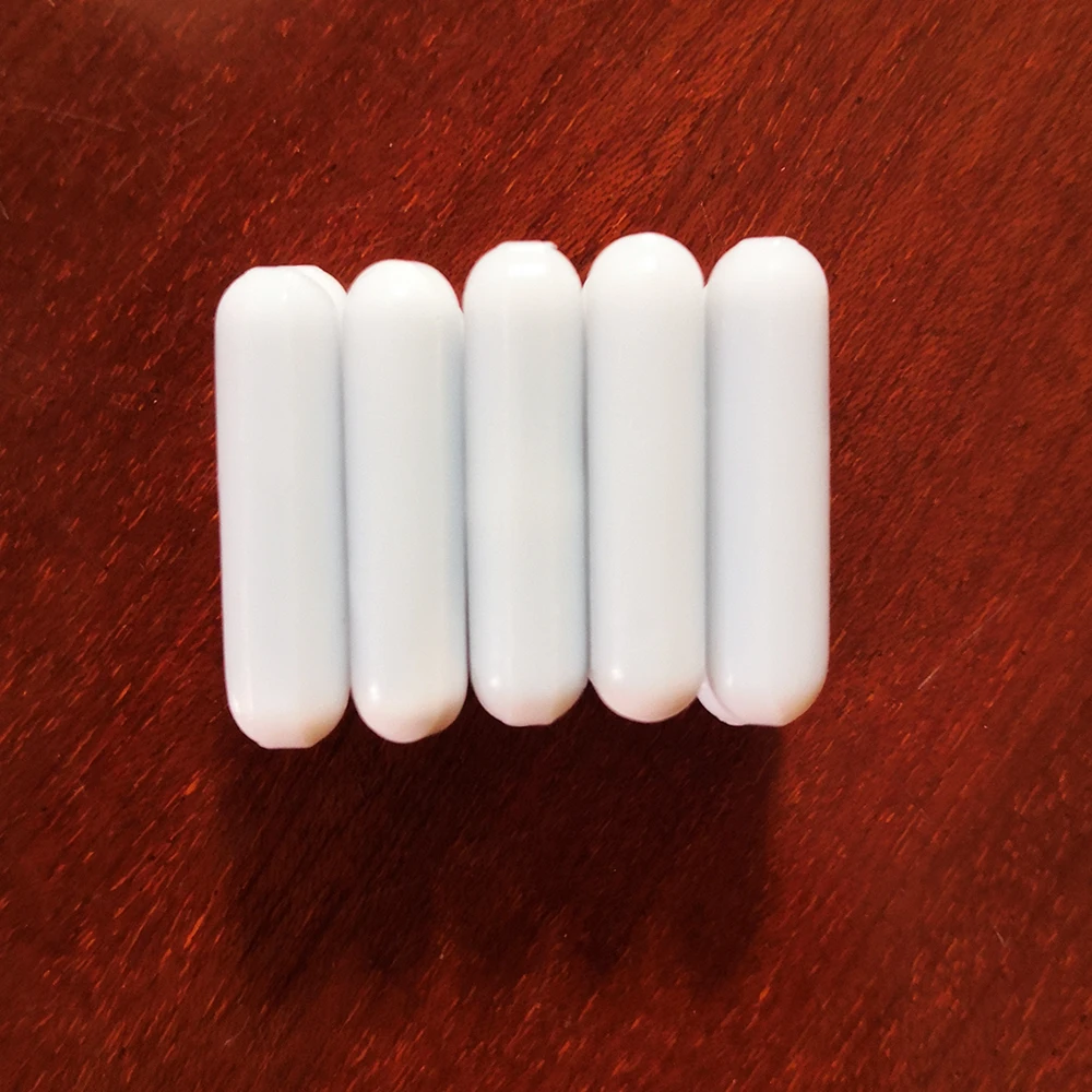 C6x25mm PTFE Magnetic Stirrer Cylindrical Type Magneton Stir Bar Spinbar Stirring Mixer White Spin Bars, 10pcs