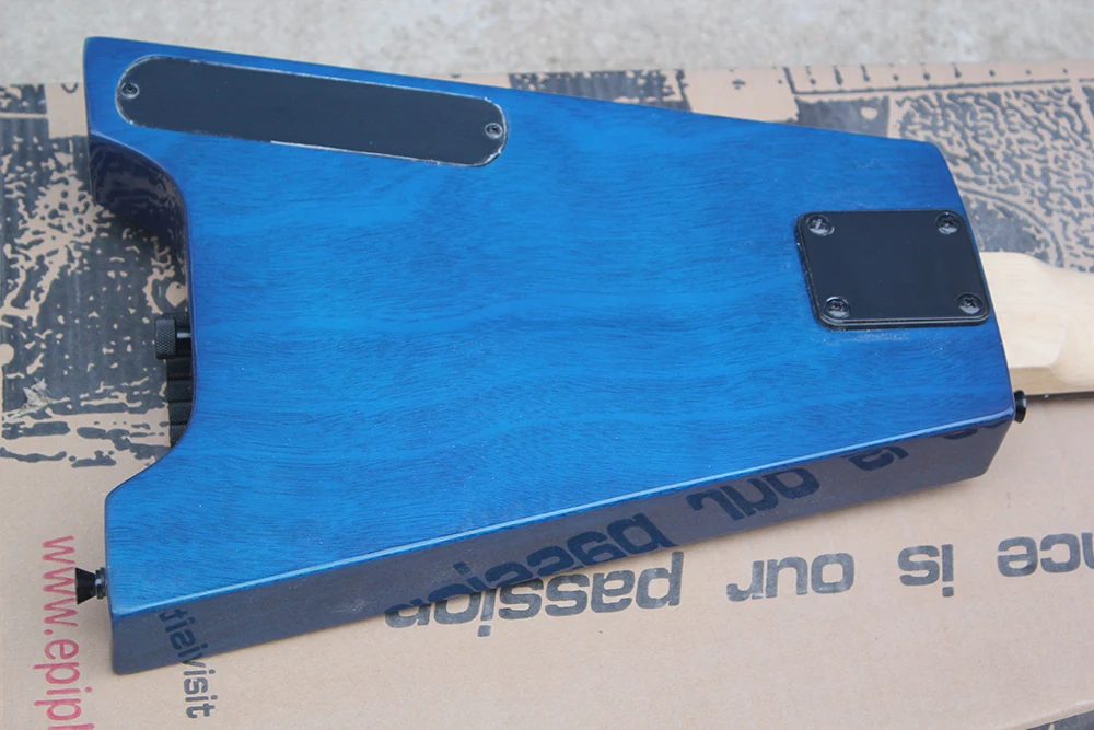 Blue Headless Electric Guitar with Rosewood Fretboard,24 Frets,Customized Logo/Color Available