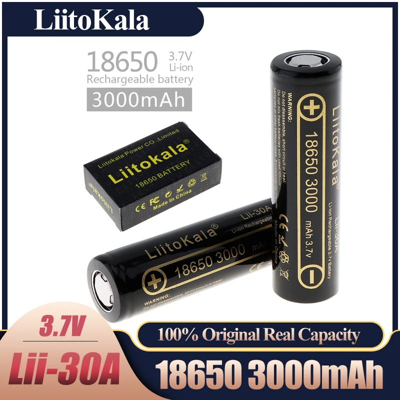 Liitokala 100% nowy Lii-30A 18650 akumulator 3000mah 18650HG2 3.6V rozładowania 20A Max 35A akumulatorów mocy