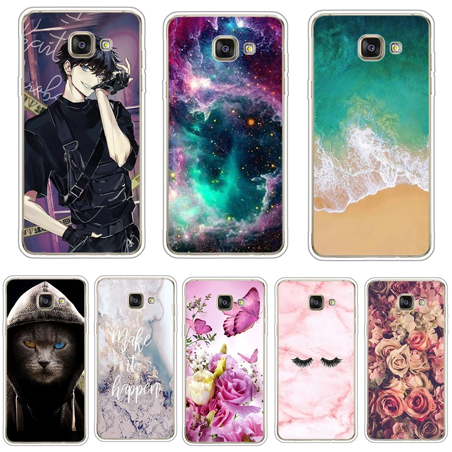 Silicon Phone Case For Samsung Galaxy A3 2015 A300 Soft TPU Back Cover For Samsung A3 2015 A300H A3000 SM-A300F Flower Cat