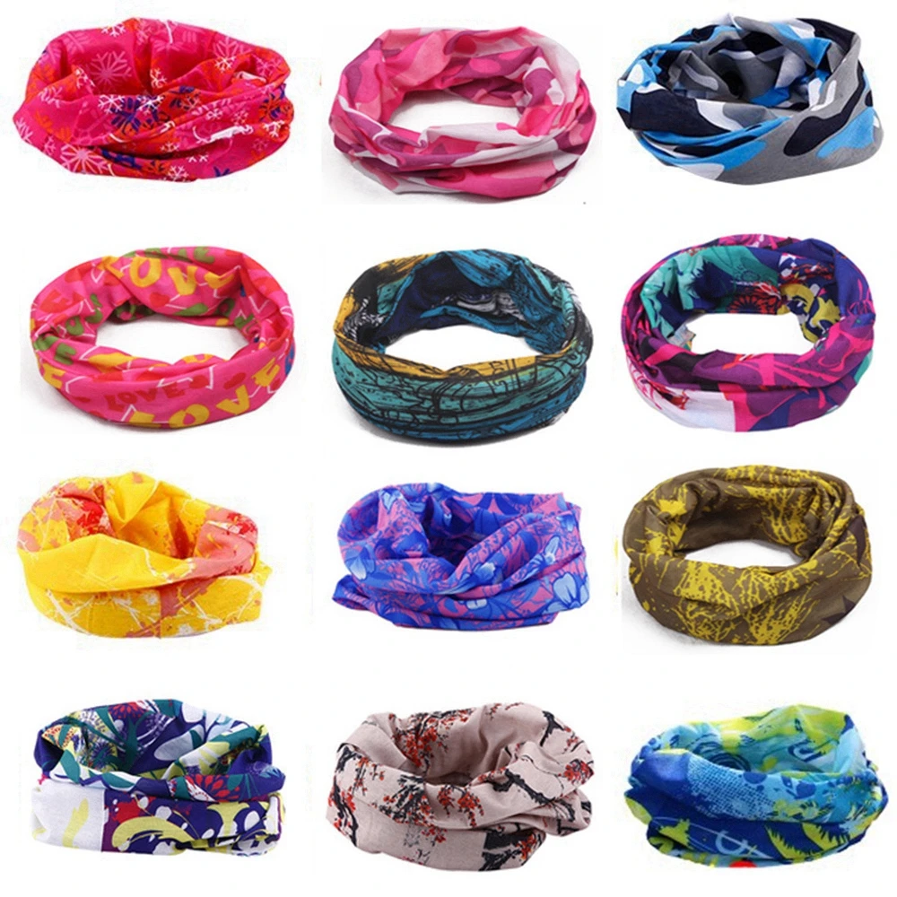 Cycling Mask Outdoor Sports Magic Head Scarf Printing Headband Bike Wrist Band Bandana for Windproof Sunscreen Bike Masks