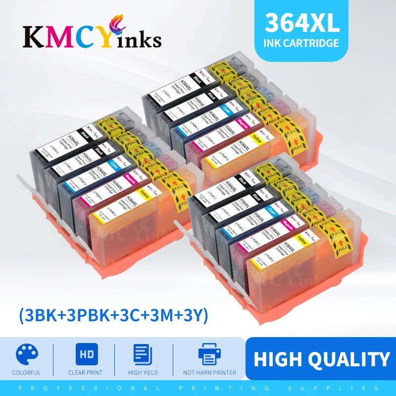 KMCYinks 364XL Compatible Ink Cartridge Replacement for HP 364 XL Photosmart 5510 5515 5520 7520 B109a 6510 Deskjet 3070A 7510