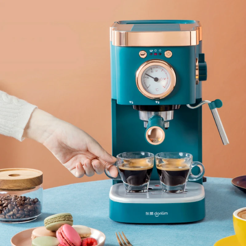 Máquina de café expresso 20bar, semiautomática com espuma de leite a vapor, controle visual de temperatura