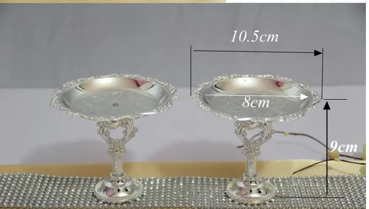2pcs/pair Europe Silver/Golden Cake Stand Mini Snack Fruit Tray Metal Dessert Table Wedding Decoration StorageTray Cupcake Stand