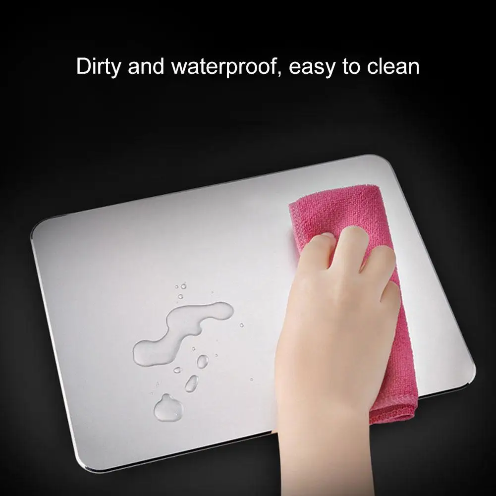 Aluminum Alloy Mouse pad Mat Hard Smooth Magic Thin Mousead Double Side Waterproof Fast and Accurate Control for Office Home