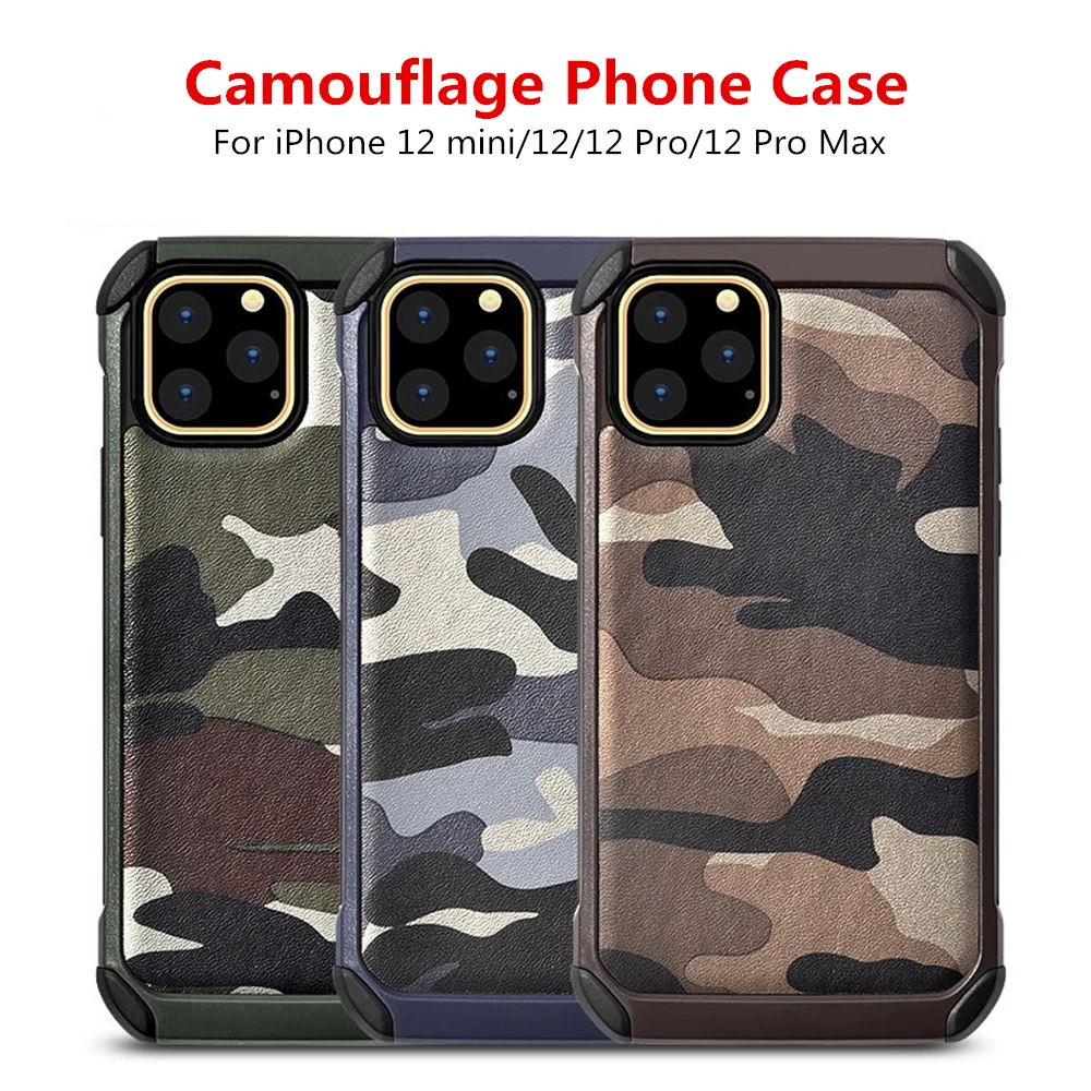 For iPhone 15 14 13 12 11 Pro Max 14 15 Plus 12 13 Mini Army Camo Camouflage Phone Case Soft TPU Silicone Shockproof Armor Cover