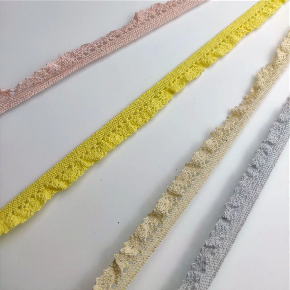 Stretch Cotton Crochet lace 15mm Width Exquisite Sewing Lace Trim Handmade Elastic Lace