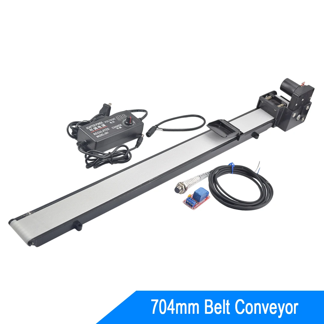 Conveyor Photoelectric Sensor Switch Automatic Control 504mm 532mm 604mm 704mm 24V Power Supply with Speed Regulator