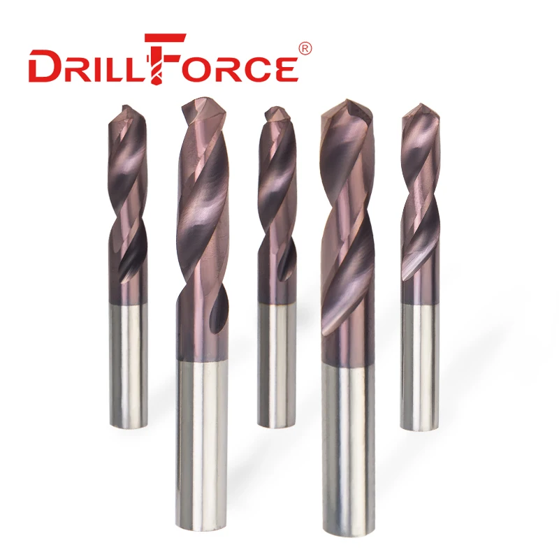 Drillforce 1 шт. в диаметре 9,1-20,0 мм HRC65 вольфрамовые твердосплавные сверла спиральное сверло для закаленного сплава инструмент из нержавеющей стали