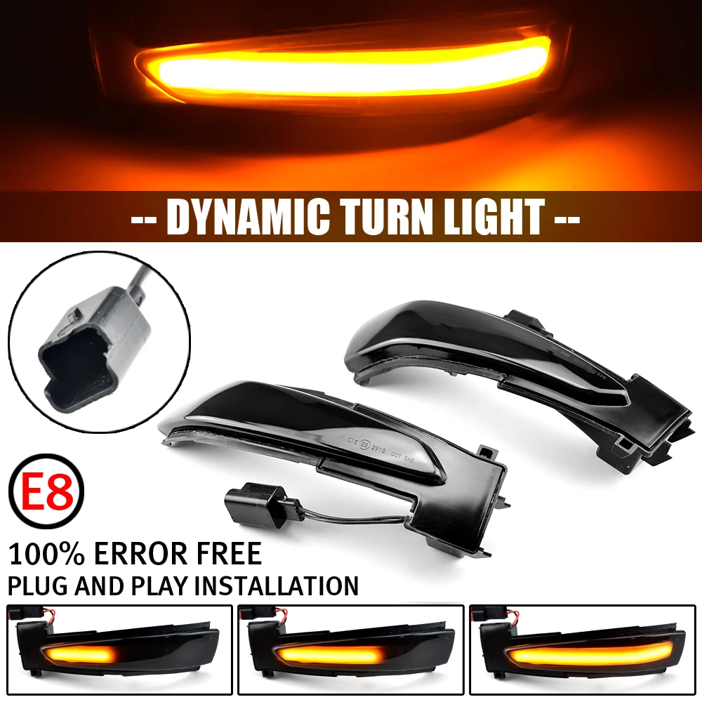 2 Buah untuk Peugeot 508 SW LED Lampu Sinyal Belok Dinamis Lampu Senter Indikator Tanda Bahaya Cermin untuk Citroen DS5 C4 Grand Picasso II