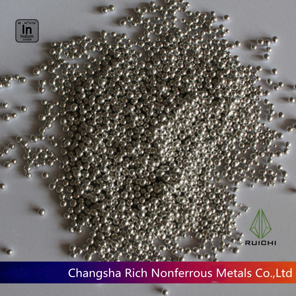 

100 Grams 99.995% Pure Indium Granule Indium Shot element 49 Indium Metal Ball Free Shipping