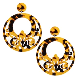 New Fashion Dangle Earring Colorful Acetate jewelry Ethnic Tortoiseshell Women's earrings Flamenco Dancers Accessories Wholesale
